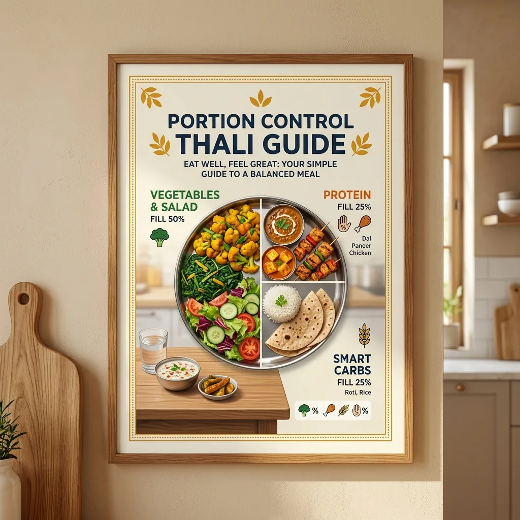 Portion Control Thali Visual Guide Poster